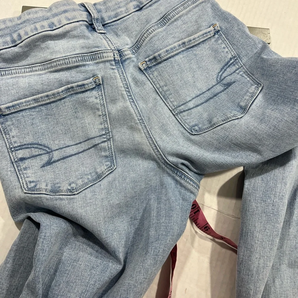 AMERICAN EAGLE DISTRESSED HIGH RISE JEGGIN 8 LONG - Picture 16 of 16